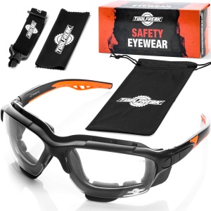 ToolFreak Spoggles Protective Eyewear Clear Lens with Carry Pouch