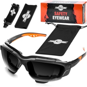 ToolFreak Spoggles Safety Eyewear Smoke Lens with Carry Pouch